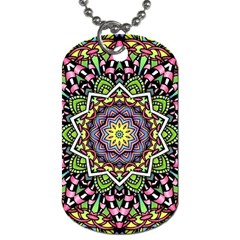 Psychedelic Leaves Mandala Dog Tag (two-sided)  by Zandiepants