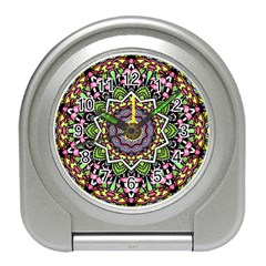 Psychedelic Leaves Mandala Desk Alarm Clock by Zandiepants