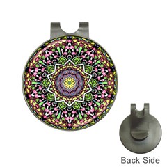 Psychedelic Leaves Mandala Hat Clip With Golf Ball Marker