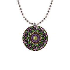 Psychedelic Leaves Mandala Button Necklace by Zandiepants