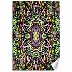 Psychedelic Leaves Mandala Canvas 12  X 18  (unframed)