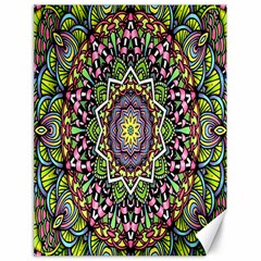 Psychedelic Leaves Mandala Canvas 18  X 24  (unframed) by Zandiepants