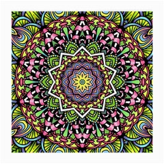 Psychedelic Leaves Mandala Glasses Cloth (medium, Two Sided) by Zandiepants