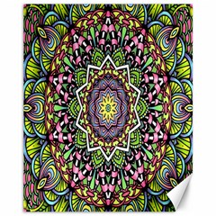 Psychedelic Leaves Mandala Canvas 11  X 14  (unframed)