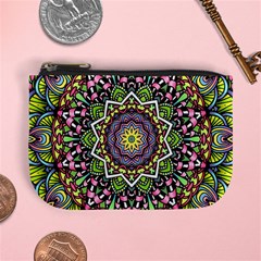 Psychedelic Leaves Mandala Coin Change Purse