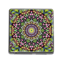 Psychedelic Leaves Mandala Memory Card Reader With Storage (square) by Zandiepants