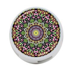 Psychedelic Leaves Mandala 4-port Usb Hub (one Side)