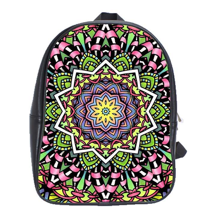 Psychedelic Leaves Mandala School Bag (XL)