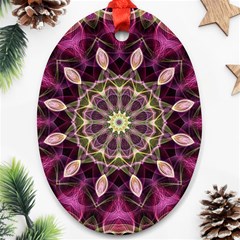 Purple Flower Oval Ornament