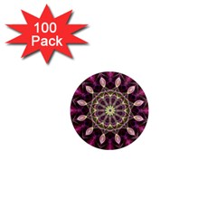 Purple Flower 1  Mini Button Magnet (100 Pack)