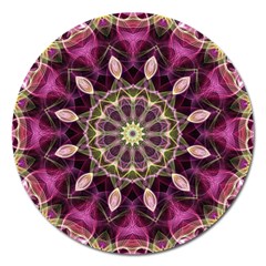 Purple Flower Magnet 5  (round) by Zandiepants