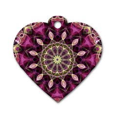 Purple Flower Dog Tag Heart (two Sided)