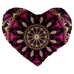 Purple Flower 19  Premium Heart Shape Cushion by Zandiepants