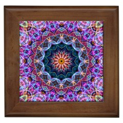 Purple Lotus Framed Ceramic Tile by Zandiepants