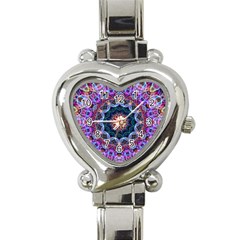 Purple Lotus Heart Italian Charm Watch  by Zandiepants