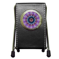 Purple Lotus Stationery Holder Clock by Zandiepants