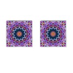 Purple Lotus Cufflinks (Square) Front(Pair)