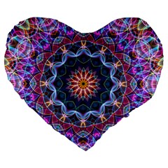 Purple Lotus 19  Premium Heart Shape Cushion by Zandiepants