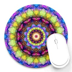 Rainbow Glass 8  Mouse Pad (round) by Zandiepants