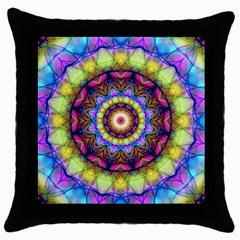 Rainbow Glass Black Throw Pillow Case by Zandiepants