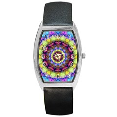 Rainbow Glass Tonneau Leather Watch by Zandiepants