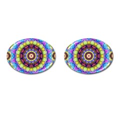 Rainbow Glass Cufflinks (oval)