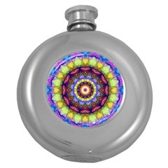 Rainbow Glass Hip Flask (round) by Zandiepants