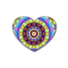 Rainbow Glass Drink Coasters (heart) by Zandiepants