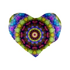 Rainbow Glass 16  Premium Heart Shape Cushion  by Zandiepants