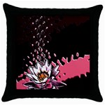 Flower Black Throw Pillow Case Front