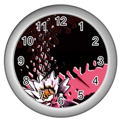 Flower Wall Clock (silver)