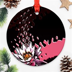 Flower Round Ornament (two Sides)