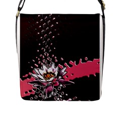 Flower Flap Closure Messenger Bag (large)