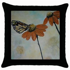 Monarch Black Throw Pillow Case