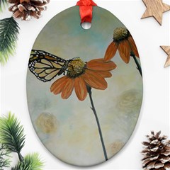 Monarch Oval Ornament (two Sides) by rokinronda