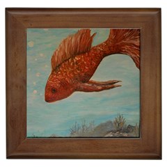 Gold Fish Framed Ceramic Tile