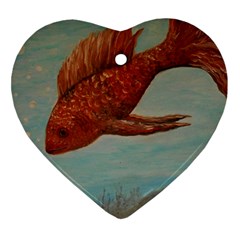 Gold Fish Heart Ornament (two Sides)