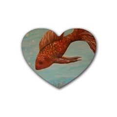 Gold Fish Drink Coasters (heart) by rokinronda