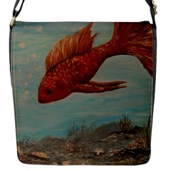 Gold Fish Flap Closure Messenger Bag (small) by rokinronda