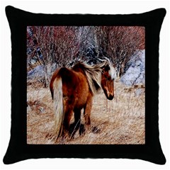 Pretty Pony Black Throw Pillow Case by Rbrendes