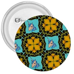 Orange Unicorn 3  Button by Rbrendes