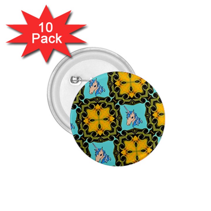 Orange Unicorn 1.75  Button (10 pack)