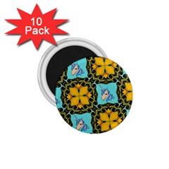 Orange Unicorn 1 75  Button Magnet (10 Pack)