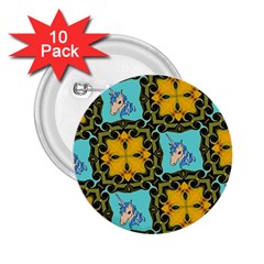 Orange Unicorn 2 25  Button (10 Pack)