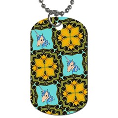 Orange Unicorn Dog Tag (one Sided)