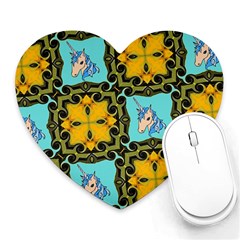 Orange Unicorn Mouse Pad (heart)