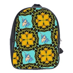 Orange Unicorn School Bag (large)