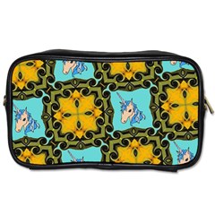 Orange Unicorn Travel Toiletry Bag (one Side)