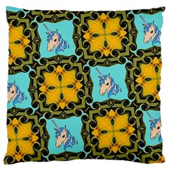 Orange Unicorn Large Cushion Case (two Sided)  by Rbrendes