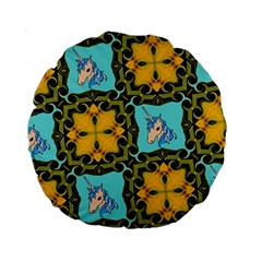 Orange Unicorn 15  Premium Round Cushion 